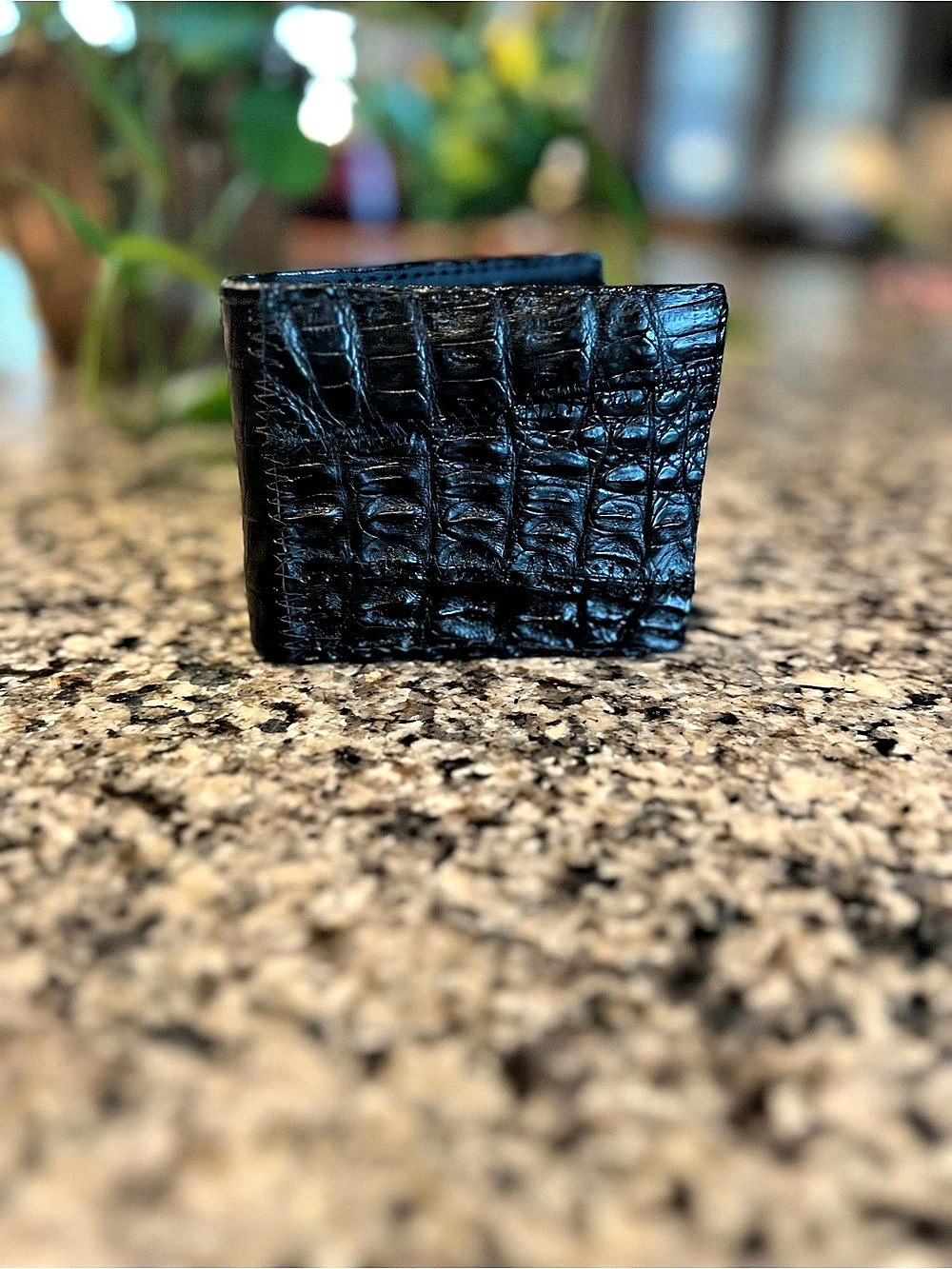 Handcrafted Alligator Black Leather Men’s Wallet New